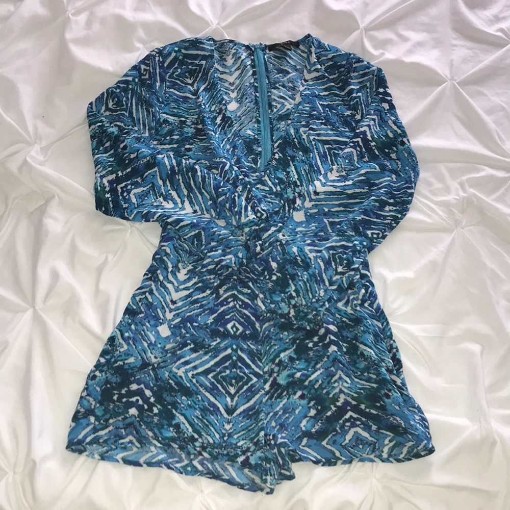 Forever 21 Deep Plunge Long Sleeve Romper